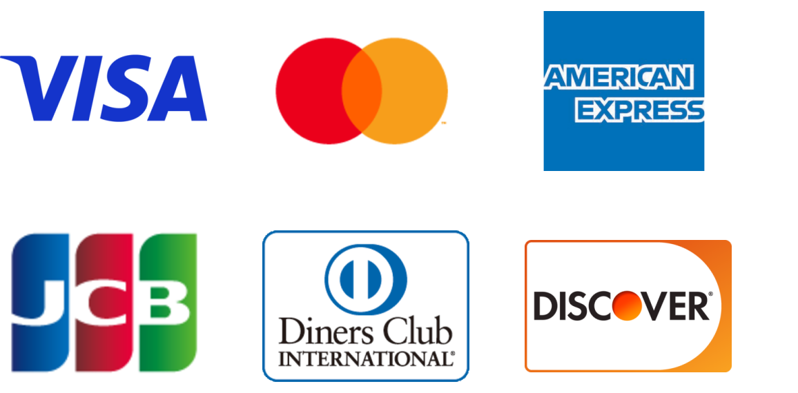 写真：VISA, MasterCard, American Express, Diners Club, Discover