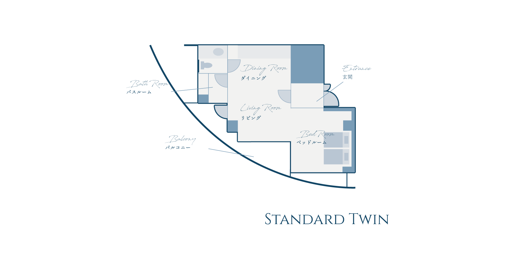 Standard Twin 間取り図